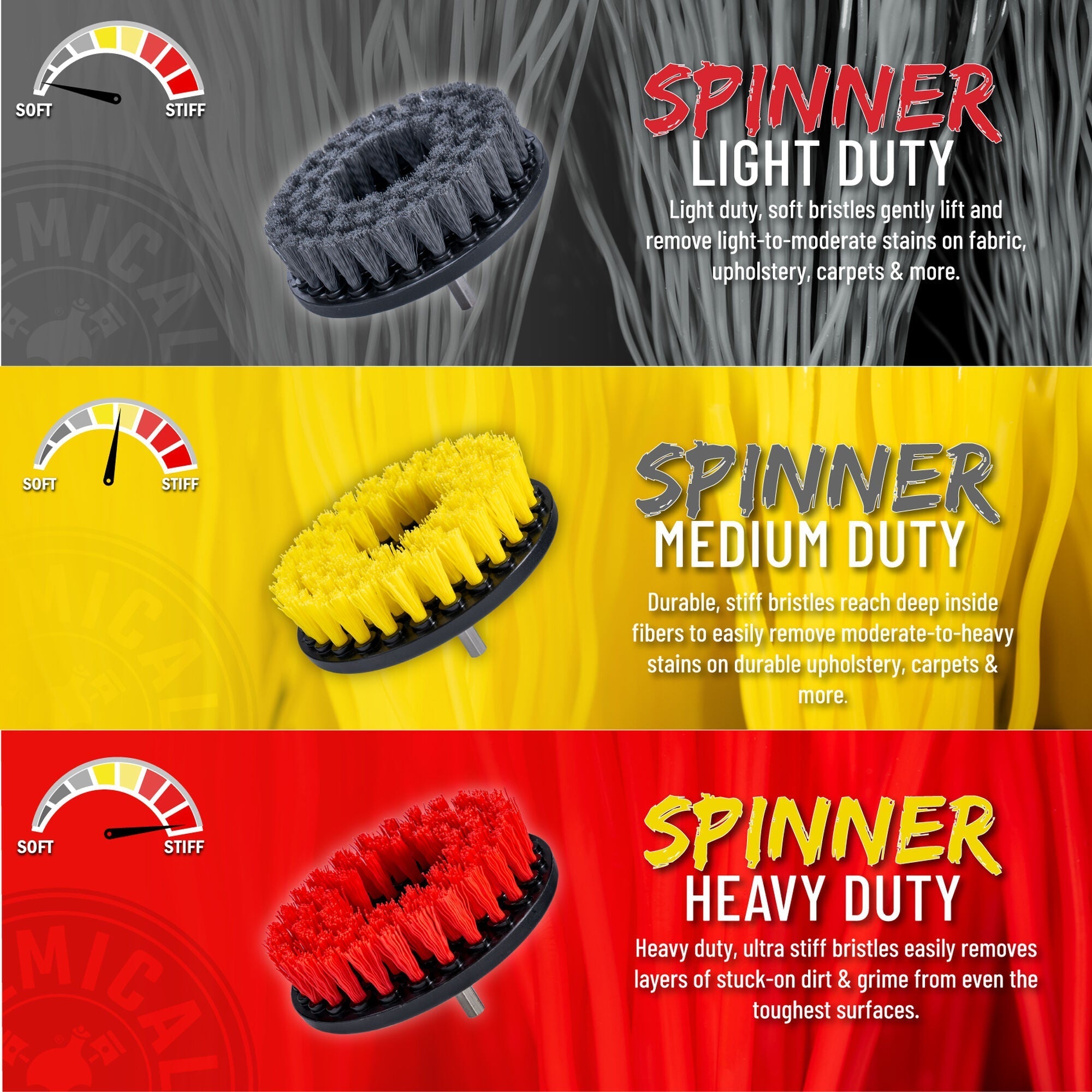 Chemical Guys Spinner Multi-Surface Drill Brush, Light Duty