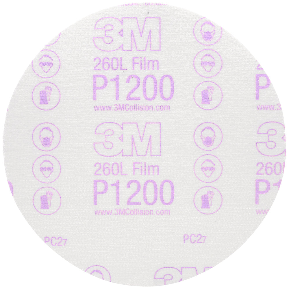 3M Hookit Finishing Film Discs, 00968 - 1200 grit, 6" (box of 100)