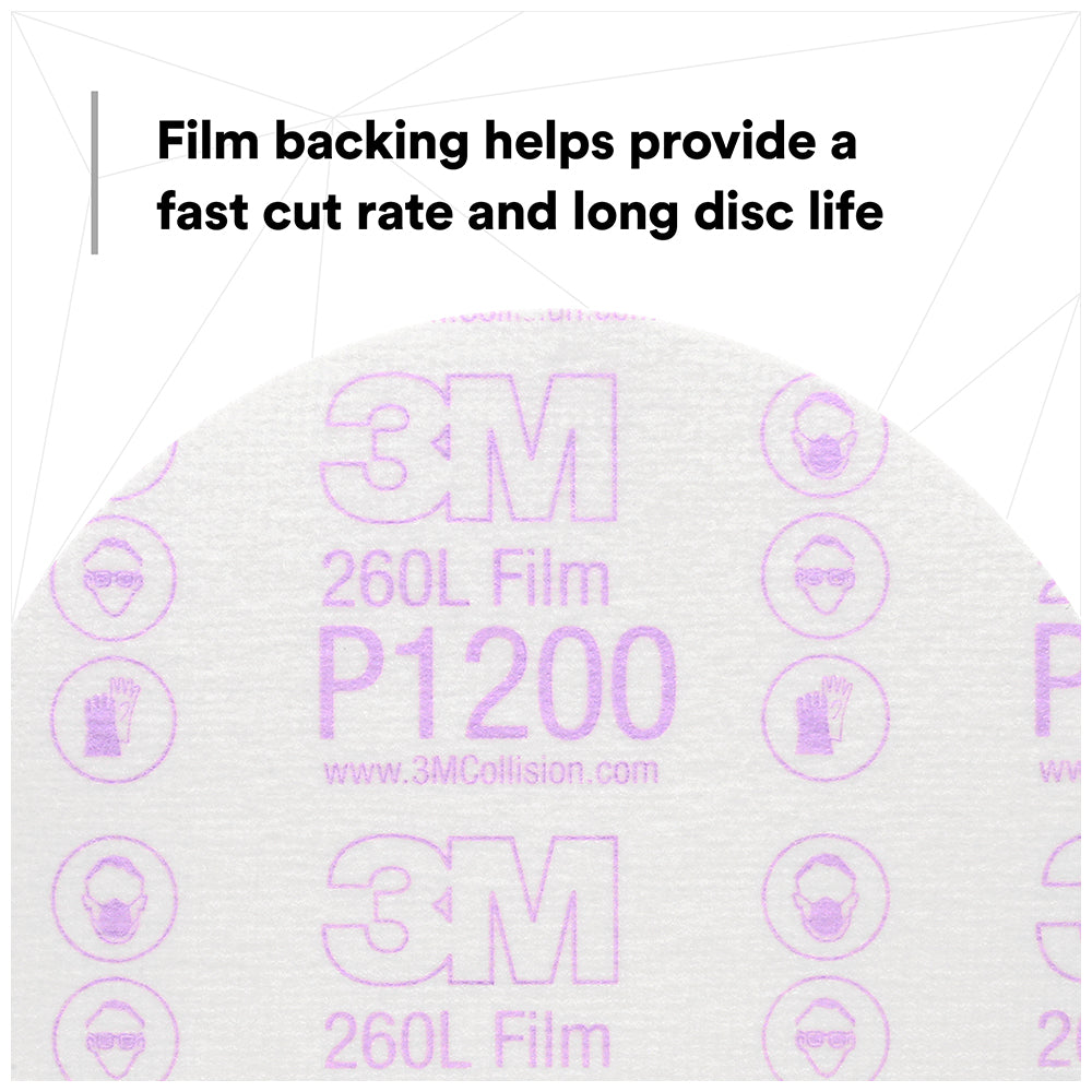 3M Hookit Finishing Film Discs, 00968 - 1200 grit, 6" (box of 100)