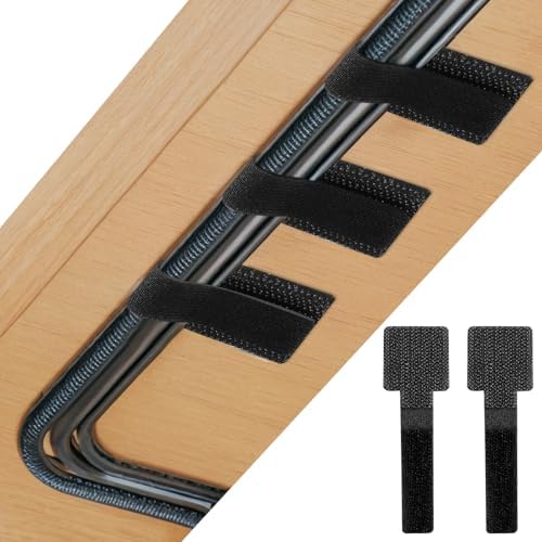 100pcs Hook and Loop Cable Ties, gliship Adhesive Wire Management, Adjustable Cable Straps Cord Wrappers Keeper Cord Holder, Sticky-Back Cord Organizer for Kitchen Appliances at Office, Home - Black