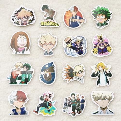100PCS MHA Stickers, Anime My Hero Stickers Academi Cute Stickers, Waterproof Vinyl Decals for Water Bottles,Laptop,Computer, Stickers for Fans Adults Teens Kids