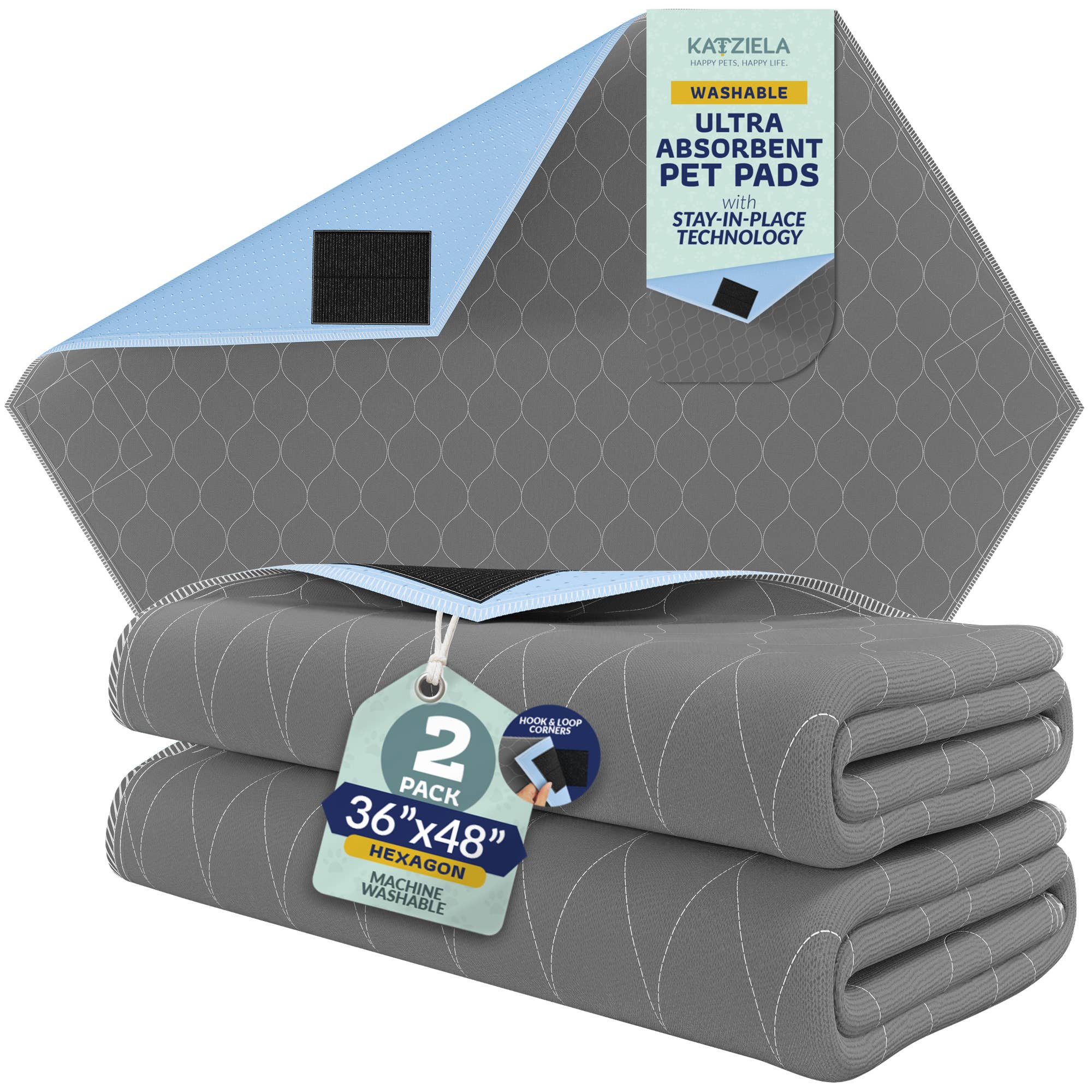 Katziela Quick-Drying Washable Waterproof Stay In Place Pee Pads