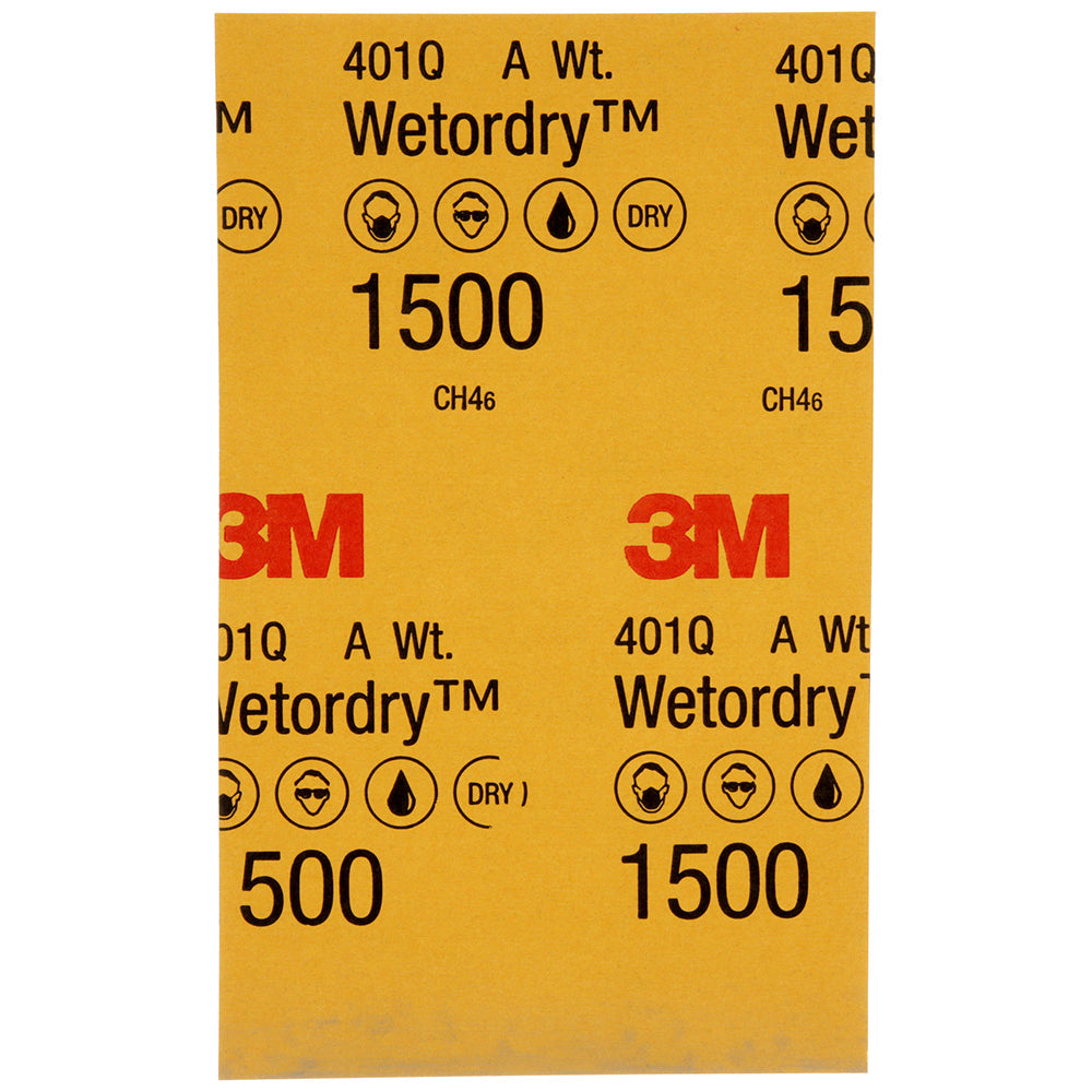 3M Wetordry Sandpaper, 02023 - 1500 grit, 5.5" x 9" (50 sheets)