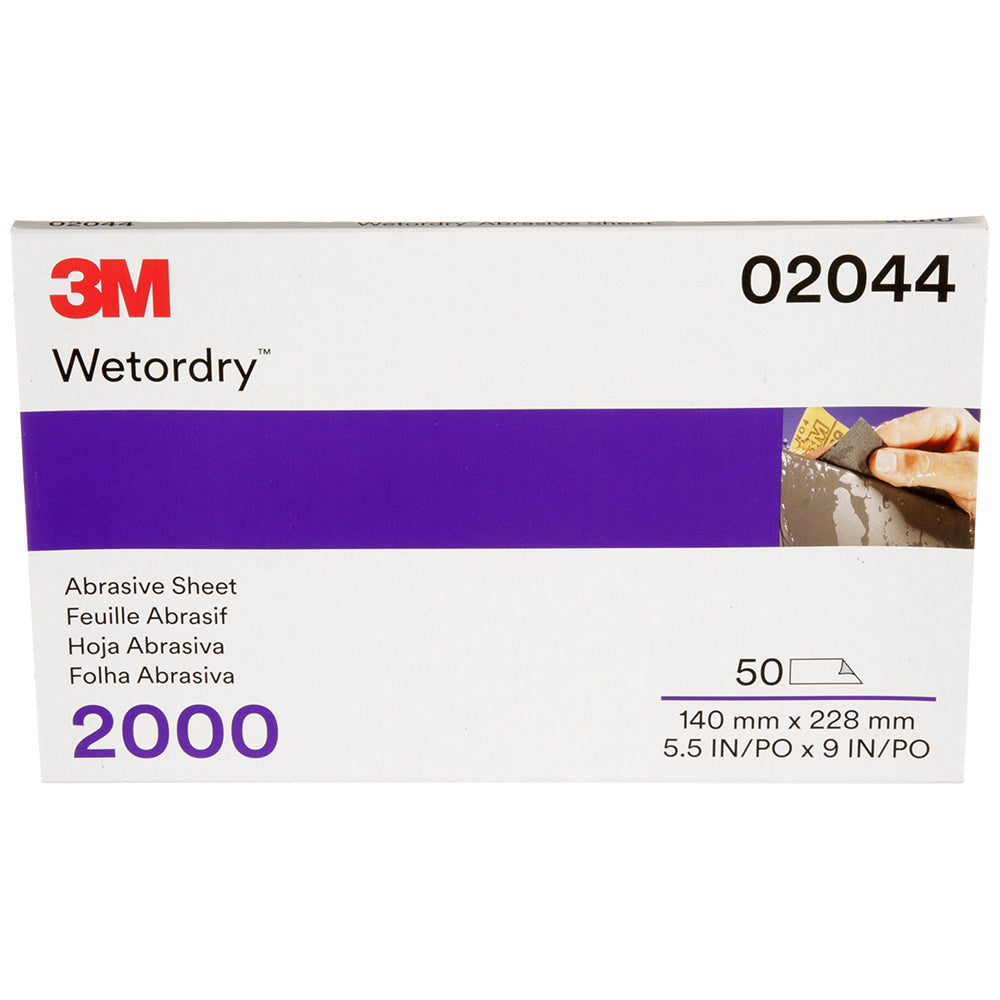 3M Wetordry Sandpaper, 02044 - 2000 grit, 5.5" x 9" (50 sheets)