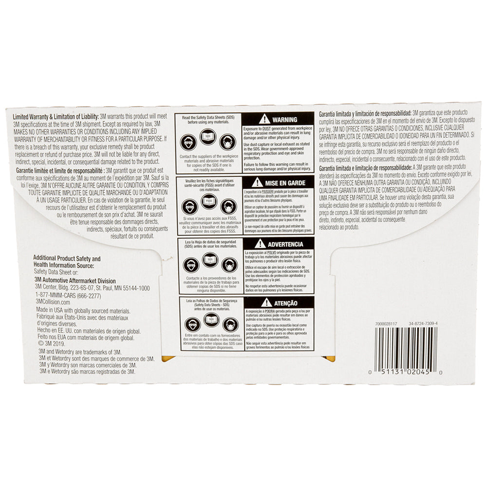 3M Wetordry Sandpaper, 02045 - 2500 grit, 5.5" x 9" (50 sheets)