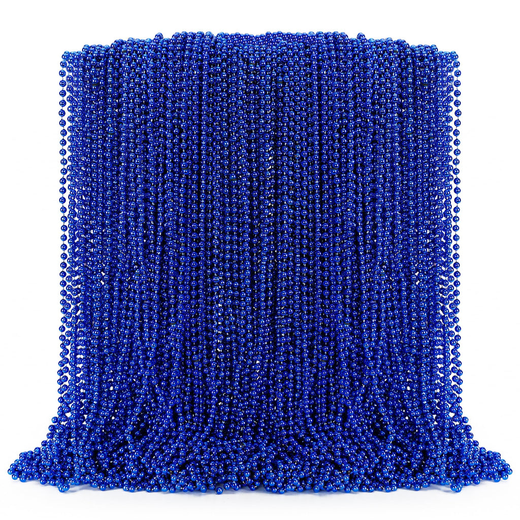 100PCS Bead Necklace, Blue Bead Necklaces Stuff Bulk, 33" Christmas Bead Necklaces Party Supplies, Festival Parade Throw Accessories for Wedding Birthday Pirate Theme Party Baby Shower Supplies Decor