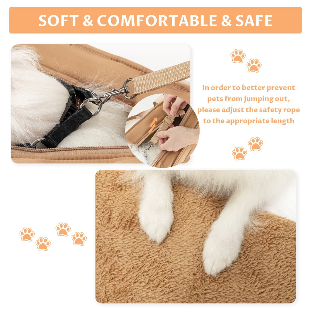 PETSFIT Small Dog Purse Carrier Tote with Adjustable Safety Leashs