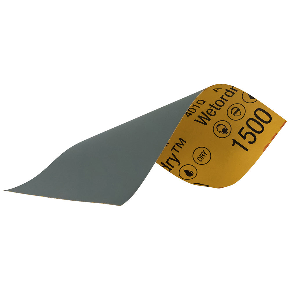 3M Wetordry Sandpaper, 03002 - 1500 grit, 3-2/3" x 9" (5 sheets)