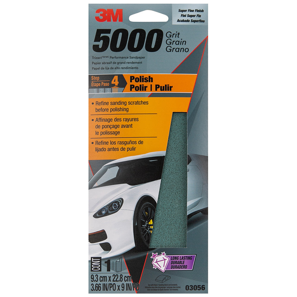 3M Trizact Performance Sandpaper, 03056 - 5000 grit, 3-2/3" x 9"