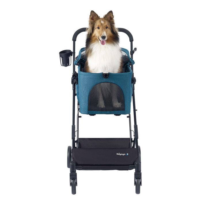 ibiyaya® Essential – Travois Tri-fold Pet Travel System XL, Pet Stroller with Detachable Carrier