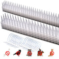 12-Pack Pigeons Bird Spikes for Outside with 20 Cable Ties, Birds Deterrent Spikes for Pigeons and Other Small Birds, Squirrel Spikes Keeping Raccoon Cats Away from Fence Roof Mailbox White