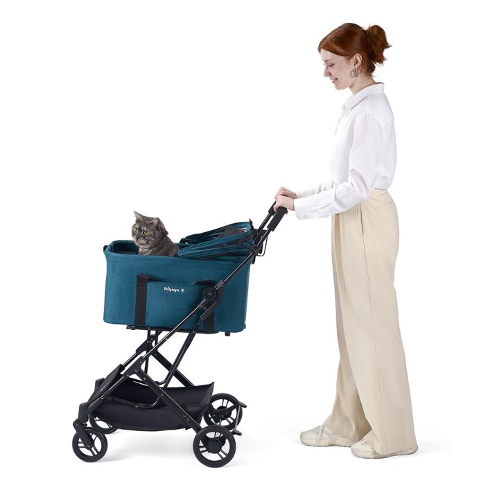 ibiyaya® Essential – Travois Tri-fold Pet Travel System XL, Pet Stroller with Detachable Carrier