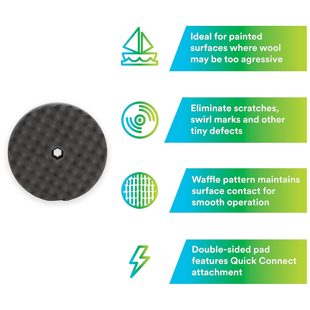 3M Perfect-It Foam Polishing Pad, 05707 - 8", Black, Double Sided, Quick Connect
