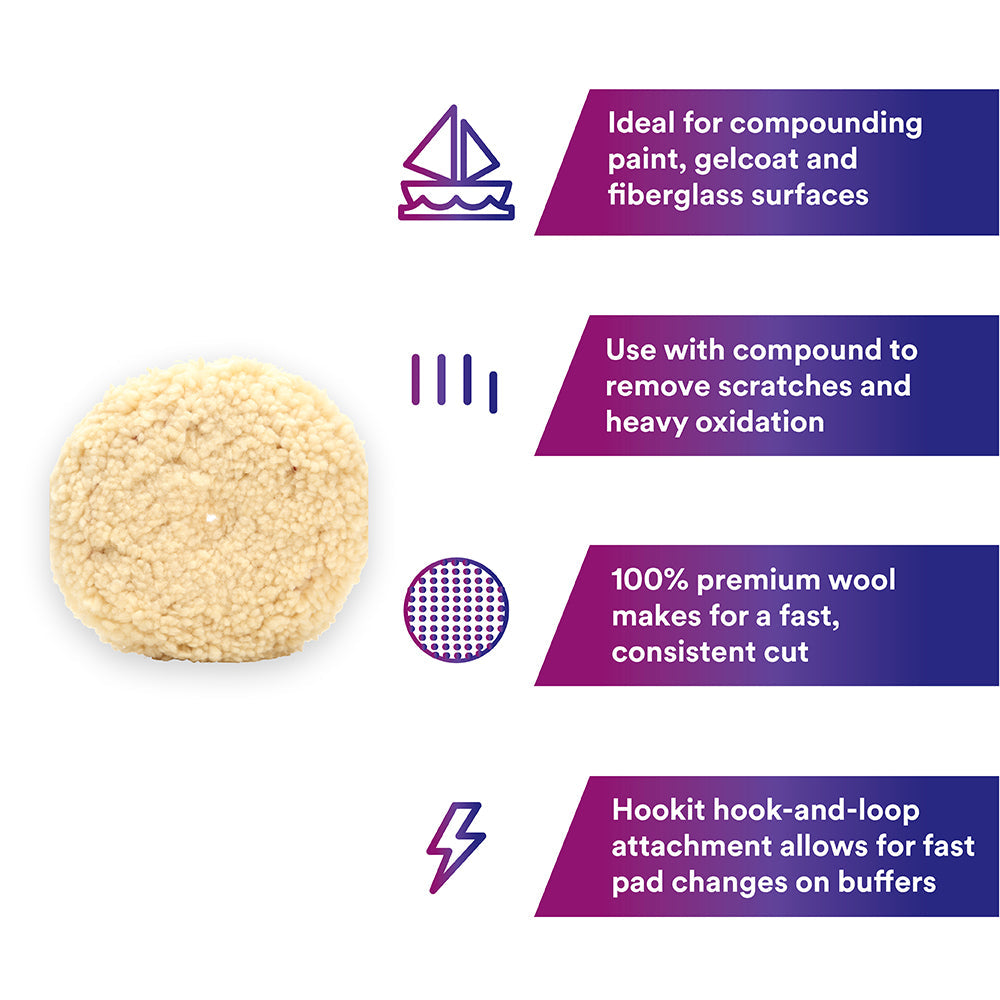 3M Perfect-It Wool Compounding Pad, 05719 - 9"
