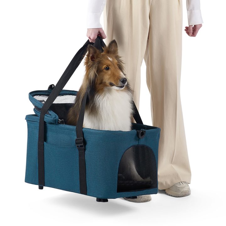 ibiyaya® Essential – Travois Tri-fold Pet Travel System XL, Pet Stroller with Detachable Carrier