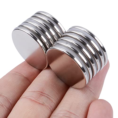 12 Pack Strong Neodymium Magnets Disc Heavy Duty,Round Rare Earth Magnets with Double-Sided Adhesive,Thin Magnets Fridge, Small Magnets for Whiteboard,DIY, Cabinet, Scientific, Craft-25mmx2mm