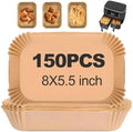 150PCS Air Fryer Liners Disposable Paper Liners for Ninja Dual Air Fryer Parchment Paper Rectangular for Microwave Oven 8 x 5.5inch