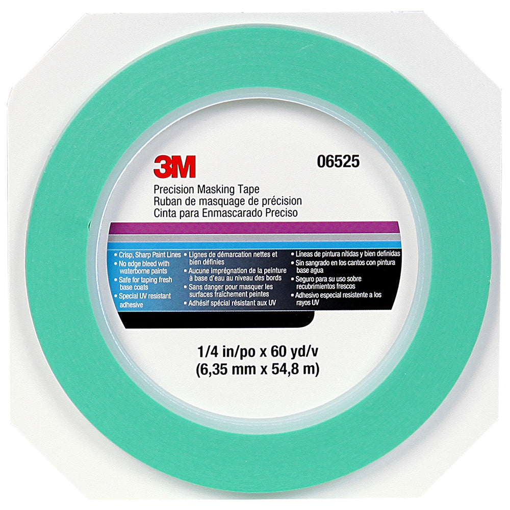 3M Precision Masking Tape, 06525 - 1/4" x 60 yd.