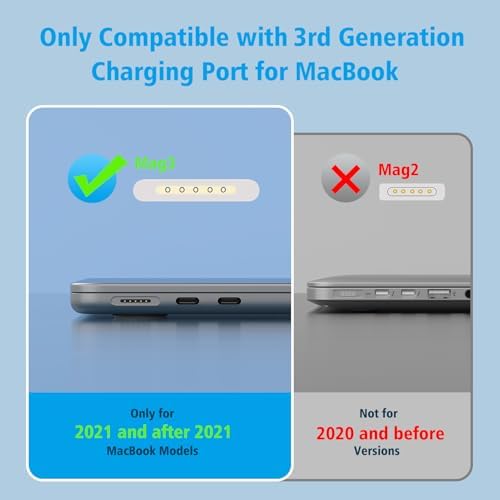 140W USB C Charger Power Adapter for MacBook Pro 16 14 inch 2024 2023 2022 2021 M4 M3 M2 M1 PD3.1, M2 M3 MacBook Air 13 15 inch, 6.6FT USB C to 3 Braided Cable LED, Powerful Connect, Original Quality