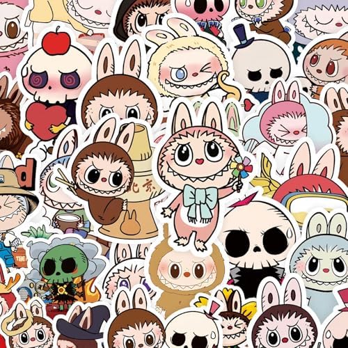 100pcs Labubu Cartoon Stickers - Waterproof Vinyl Decals for Teen Girls, Kids, Adults Cool Stickers for Water Bottles, Laptops, Skateboards, Phones, Guitars