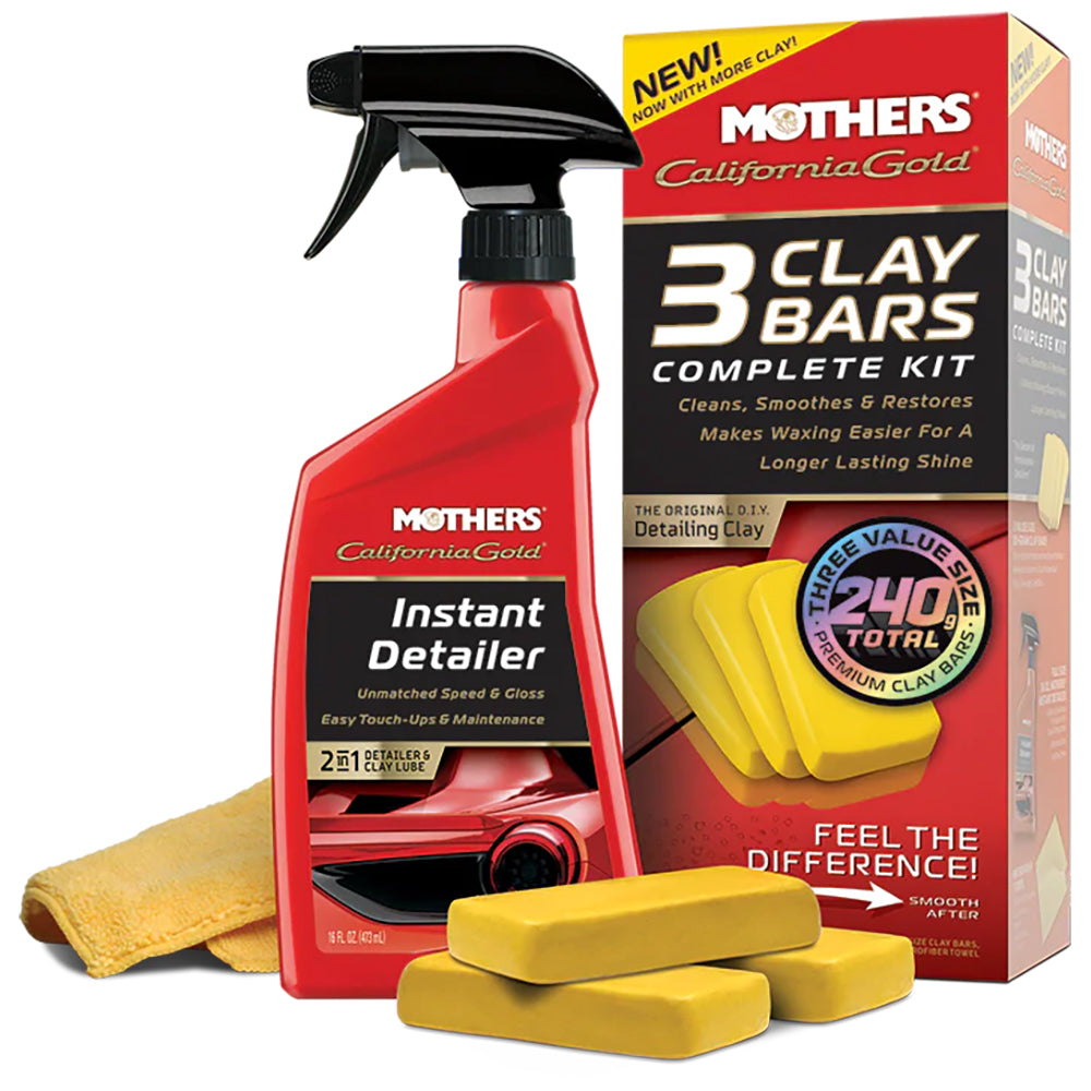 Mothers California Gold 3 Clay Bars Complete Kit, 07240