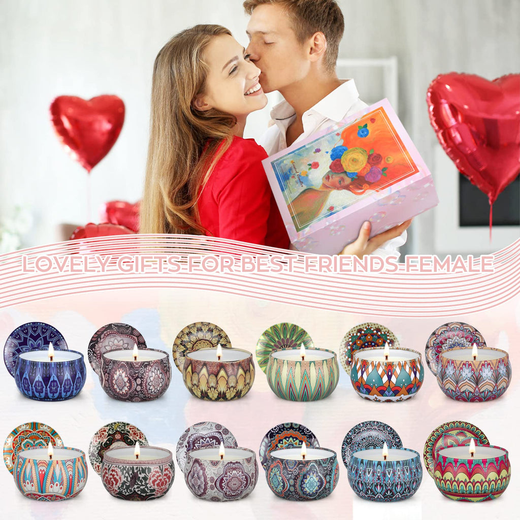12 Pack Scented Candles Gift Set for Women - Aromatherapy Candles for Home, Christmas, Valentine's Day, Mother's Day