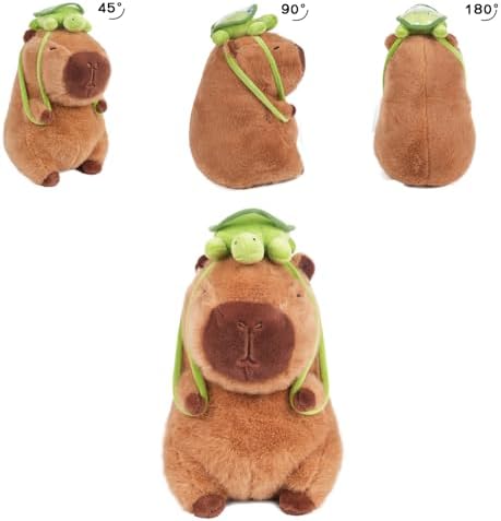 12inch Cute Capybara Plush with Turtle Backpack, Capybara Stuffed Animal Soft Capybara Plushies Toy Capybara Doll Pillow Birthday for Kids (with Bag)