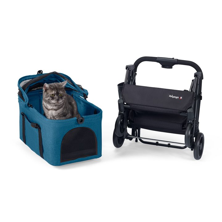 ibiyaya® Essential – Travois Tri-fold Pet Travel System XL, Pet Stroller with Detachable Carrier
