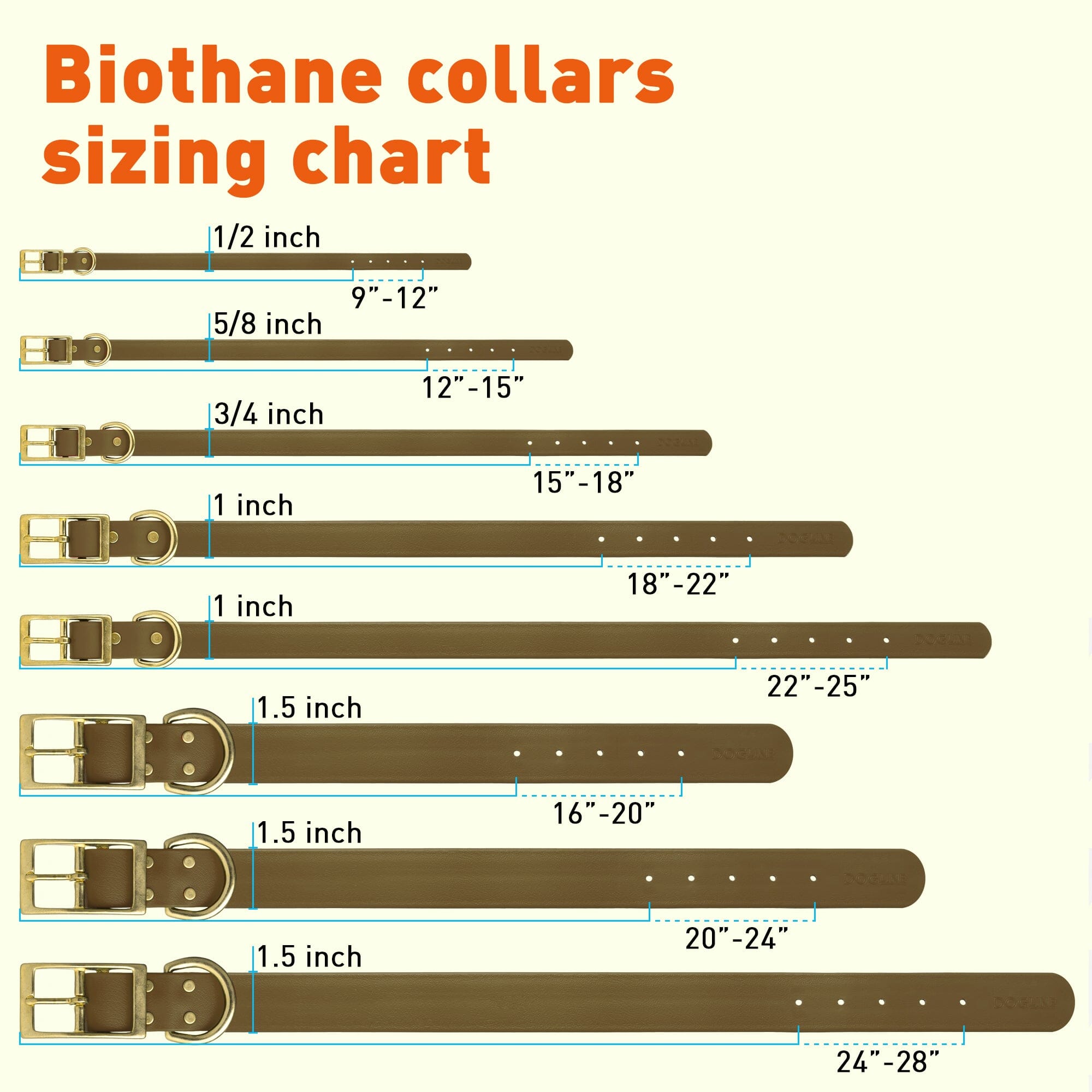 Viper Biothane Waterproof Dog Collar with Brass Hardware