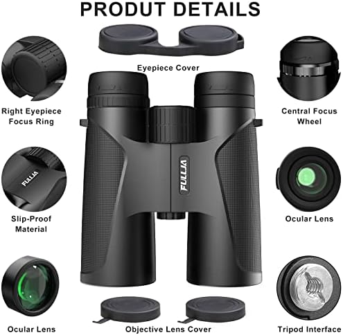 12x42 Hiking Bird Watching Binoculars for Hunting - High Power Adult Binoculars Durable Clear BAK4 Prism Lens, Easy Focus Binoculars Long Range for Golf, Travel, Hiking, Outdoor Sports, Gift for Women