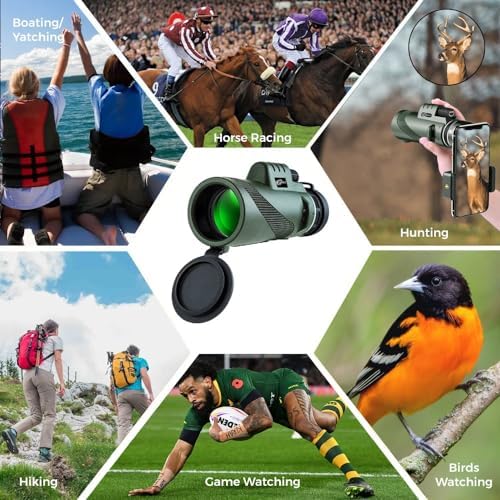 12x50 High Power Monocular Telescope with Smartphone Adapter Tripod Travel Bag, Larger Vision Waterproof Monoculars with BAK4 Prism & FMC Lens,for Bird Watching Hunting Hiking Camping