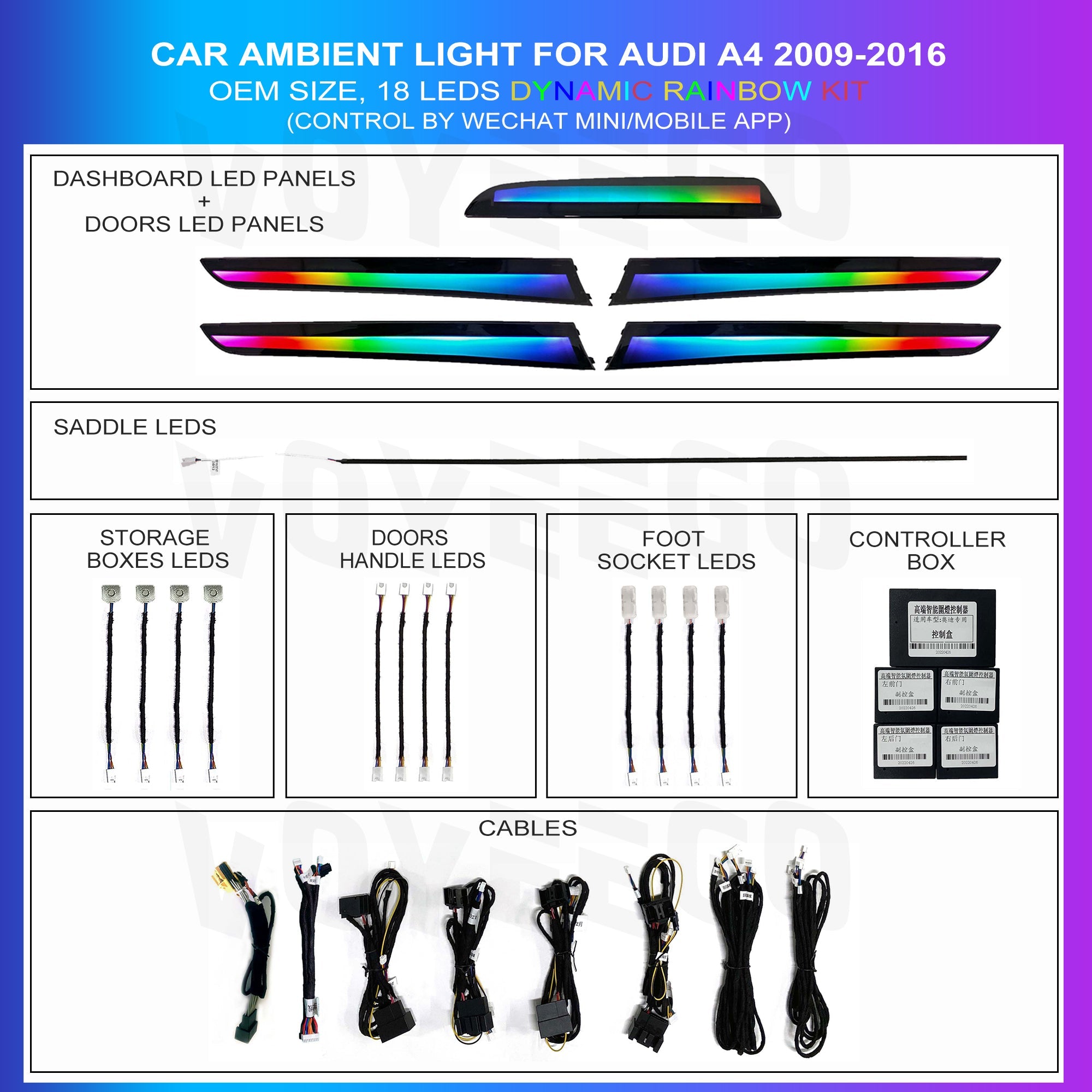 A4 B8 2009-2016 Ambient Lighting | Dynamic Rainbow
