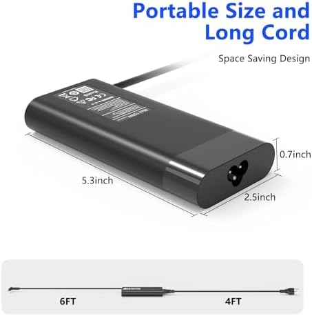 150W Laptop Charger for HP Zbook Charger Zbook Fury 16 G11 Zbook 15 16 17 15u 15v G3 G4 G5 G6 G7 G8 G9 ZBook Studio G3 G4 G5 G6 G7 G8 OMEN Pavilion Victus Gaming Power Supply