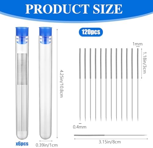 120 Pieces 3D Printer Nozzle Cleaning Needles, 3D Printer Nozzle Cleaning Kit 0.4 Mm Stainless Steel Needles Cleaner 3D Printer Nozzle Cleaner 3D Printer Accessory