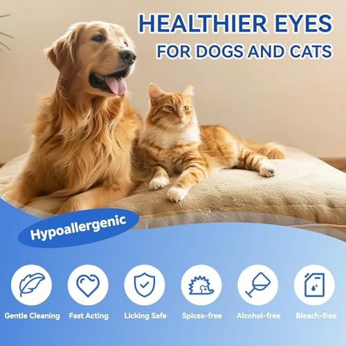150PC Eyes Wipes for Dogs - Tear Stain Remover for Dogs - Dog Eye Cleaner,Eye Debris, Discharge, Mucus Secretions - Eye Wipes for Dogs & cat Eye Wipes - 3.2 inches (3.2 Large)