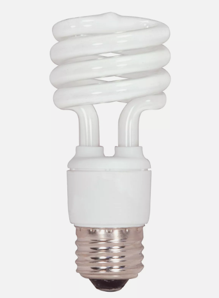 13T2/41 Compact Fluorescent Spiral Bulb 13W 120V T2 Medium E26 4100K Cool White