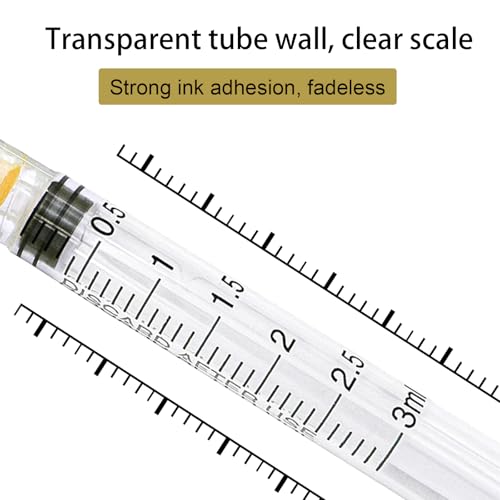 100PCS 3mL Syringe 25G 5/8in Scientific Labs, Industrial Dispensing, Measurement, Individually Wrapped