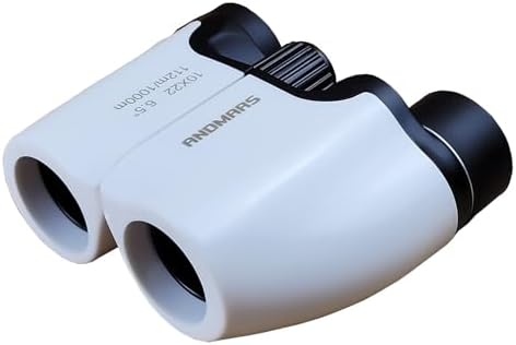 10x22 Binoculars for Adults and Kids, Large View Compact Binoculars, Easy Focus Small Binoculars for Bird Watching Outdoor Travel Sightseeing Concert Hunting Hiking (White)