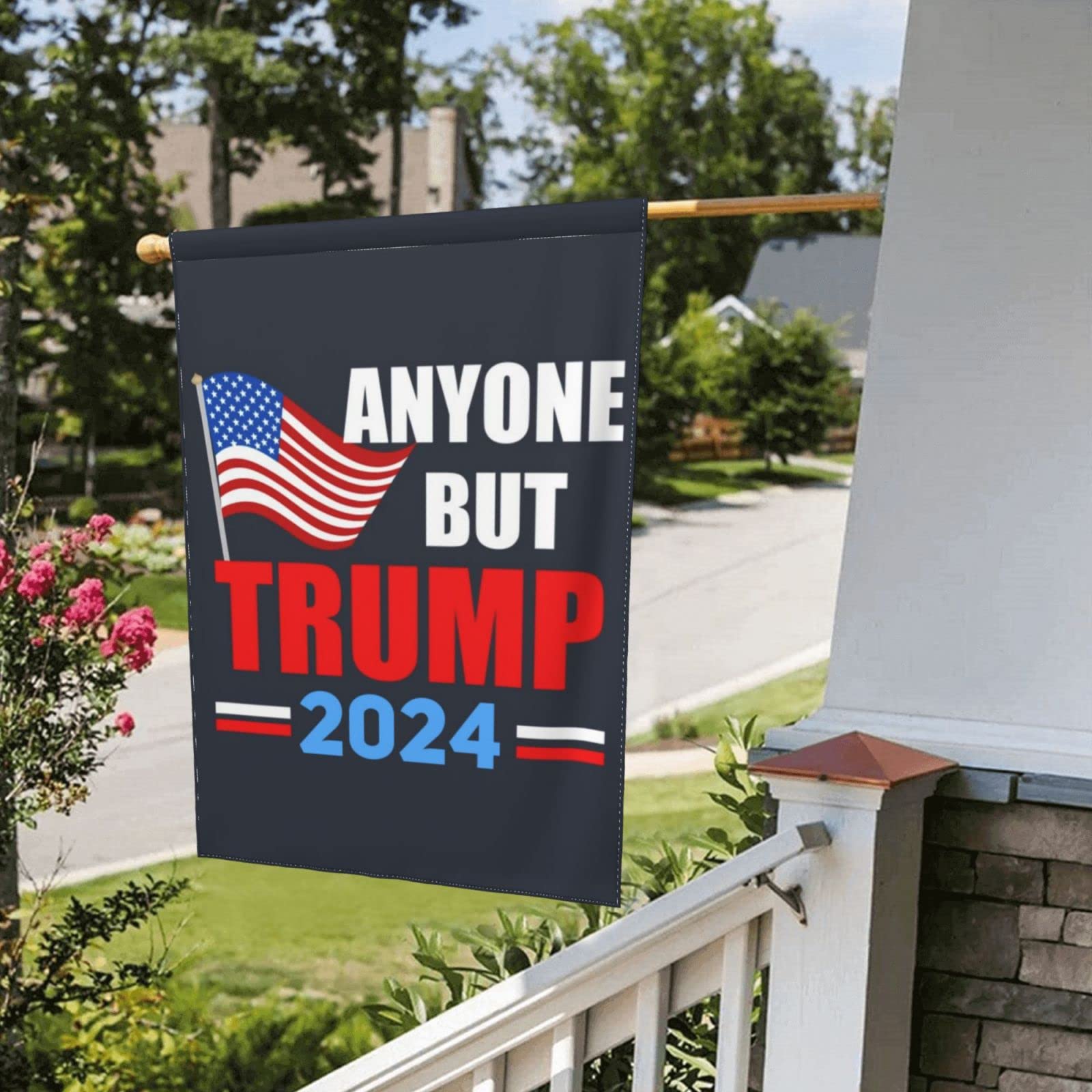 12x18 Anti Trump Garden Flag Double Sided Anyone But Trump 2024 Yard Flag Fuck Trump Impeach Trump House Flag Without Flag Stand