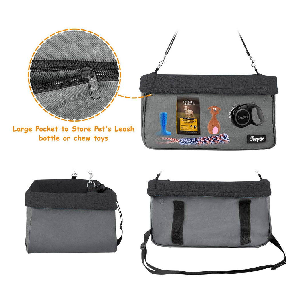 Jespet Pet Travel Safety Booster Dog Car Seat with Seat Belt