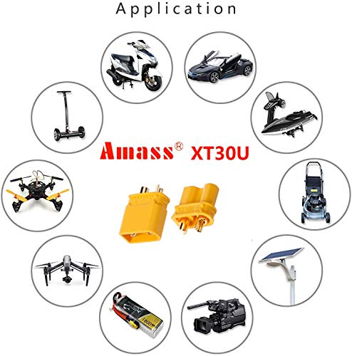 10Pairs Amass XT30 Connector Male Female XT30U Bullet Plug Heat Shrink for Battery ESC Charger Lead