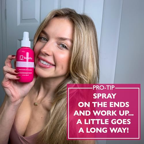 12 Benefits Instant Healthy Hair Treatment, Leave-In Conditioning, Smoothes Frizz, Strengthens & Repairs, Heat Protection Spray, 6 Fl Oz (Pack of 2)