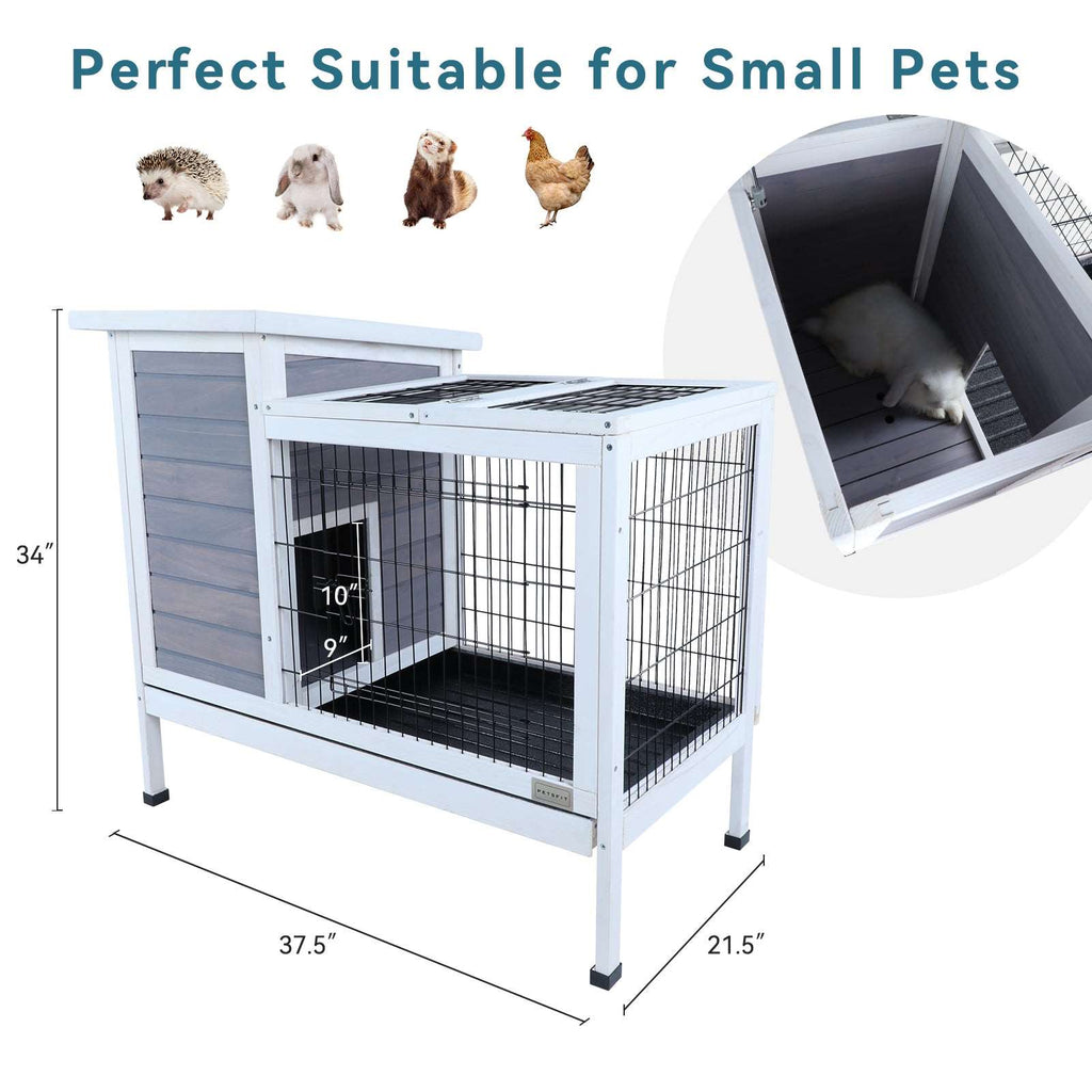 PETSFIT Guinea Pig Cage Rabbit Hutch with Pull Out Tray