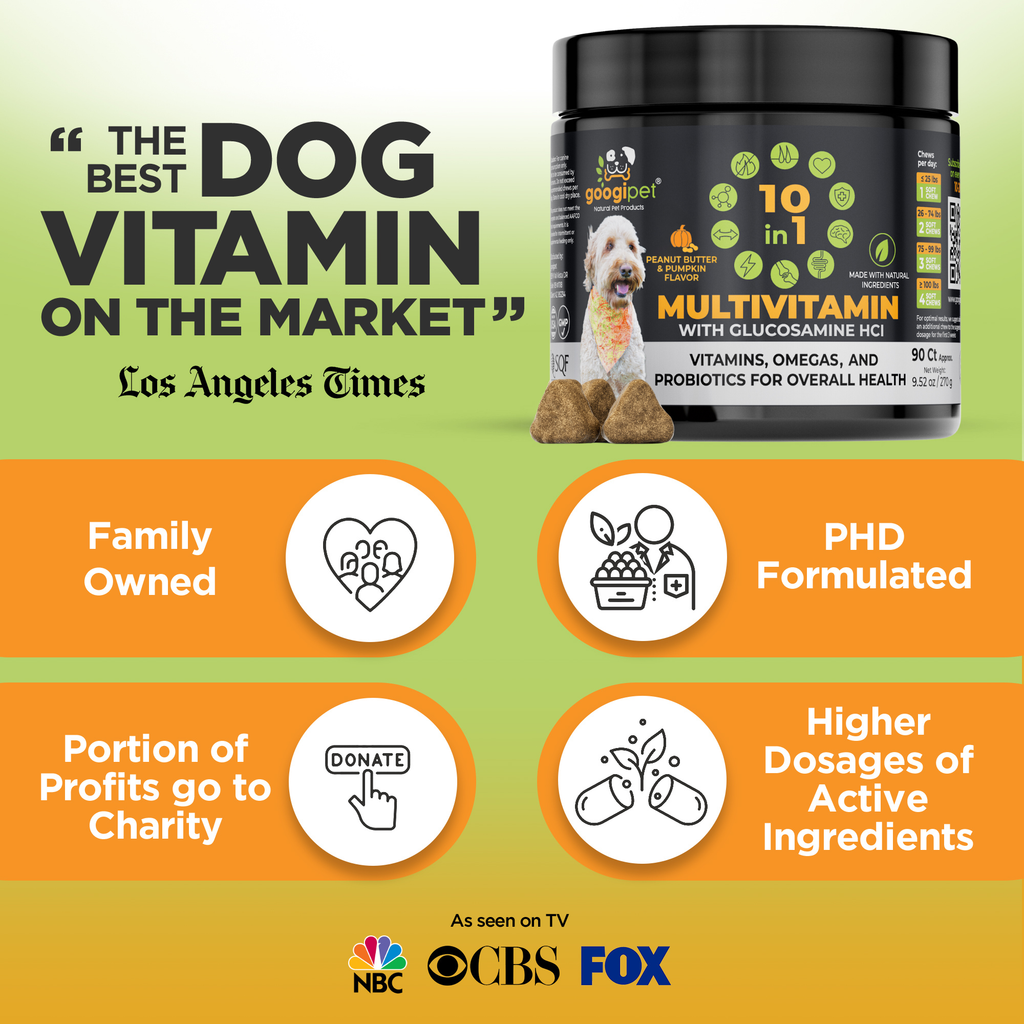 Googipet 10 in 1 Multivitamin Chews for Dogs (Peanut Butter & Pumpkin Flavor)