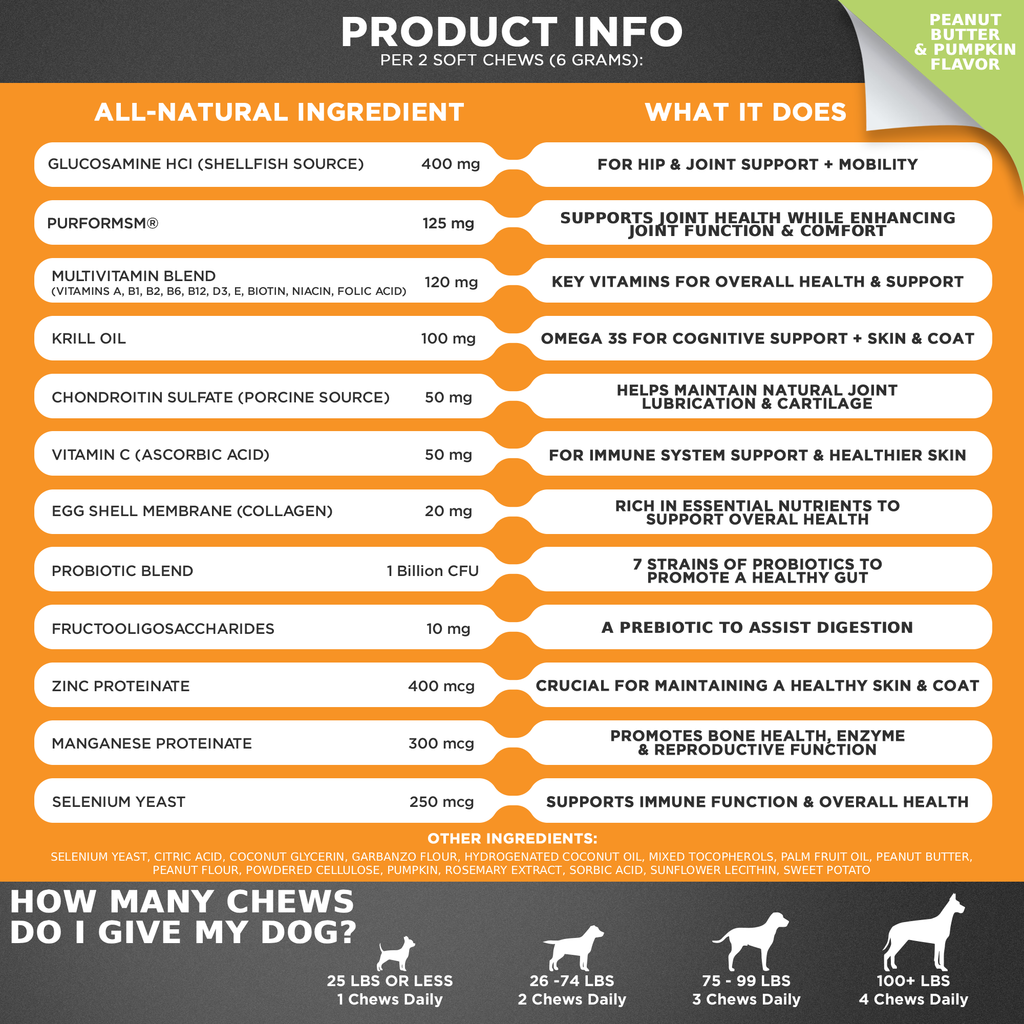 Googipet 10 in 1 Multivitamin Chews for Dogs (Peanut Butter & Pumpkin Flavor)