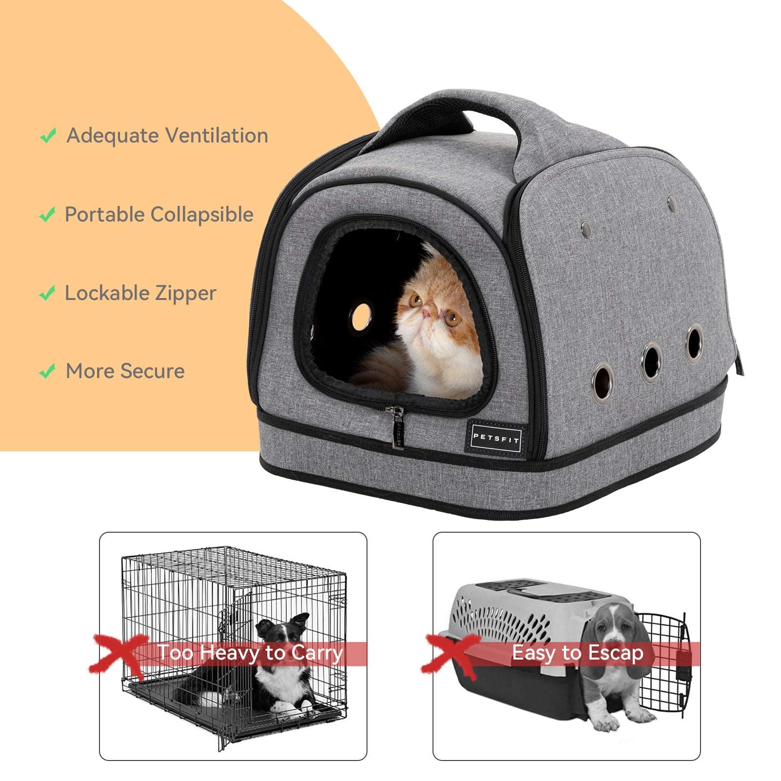 PETSFIT Soft Sided Small Dog Kennel & Cat Kennel