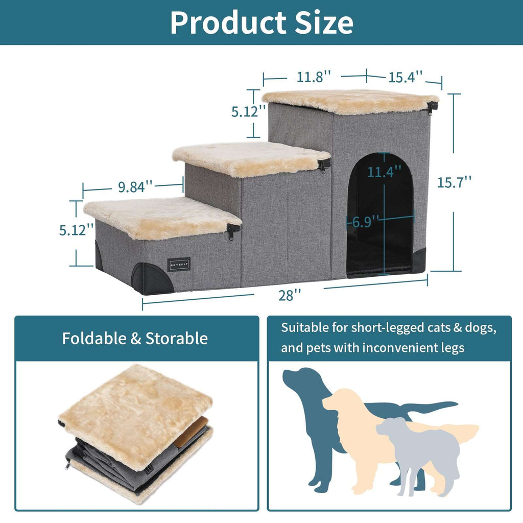 PETSFIT Pet Steps 3 in 1 Multi Use with Storage Room