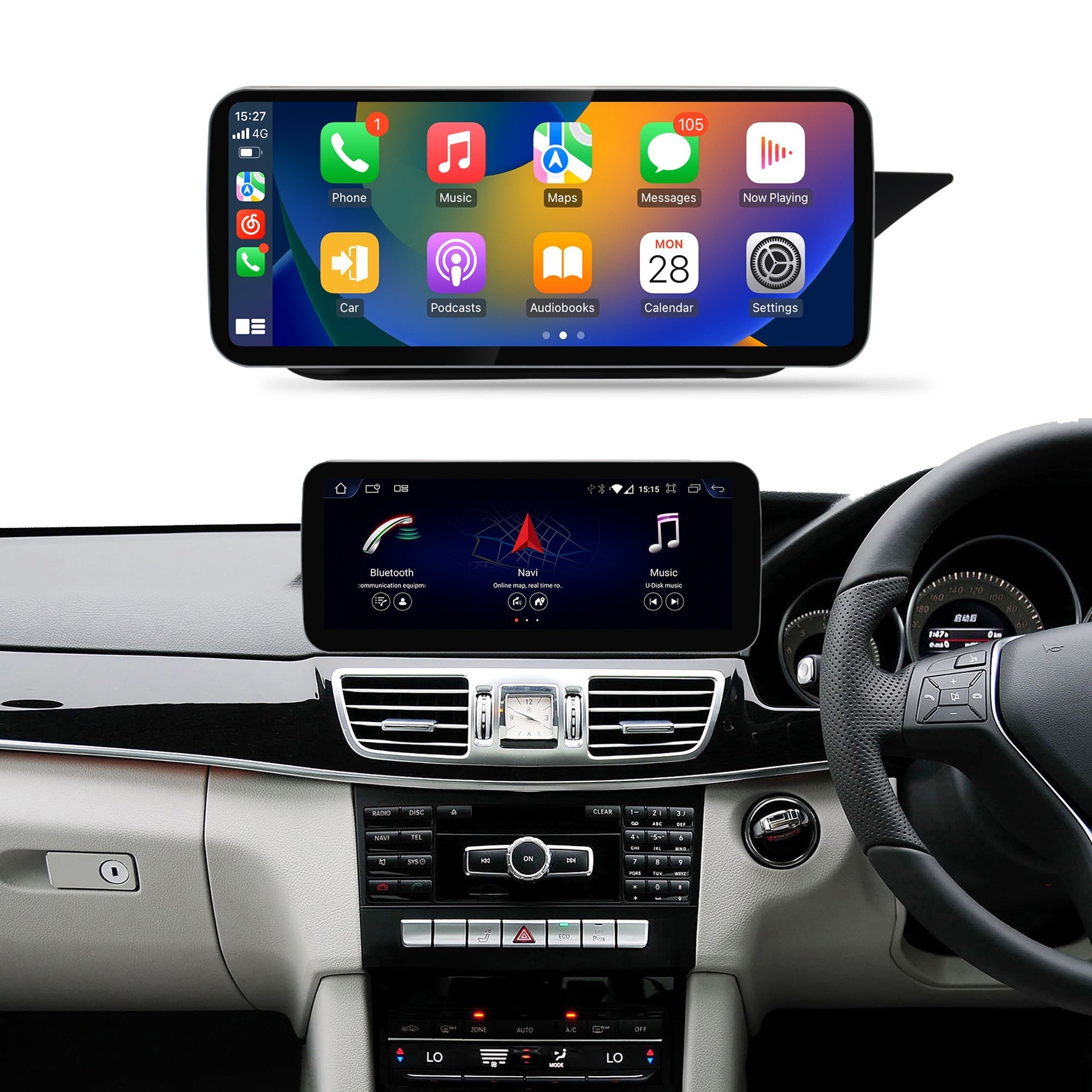 12.3 Inch E Class W212 Sedan Right Hand Drive Android Auto Screen | Wireless Carplay