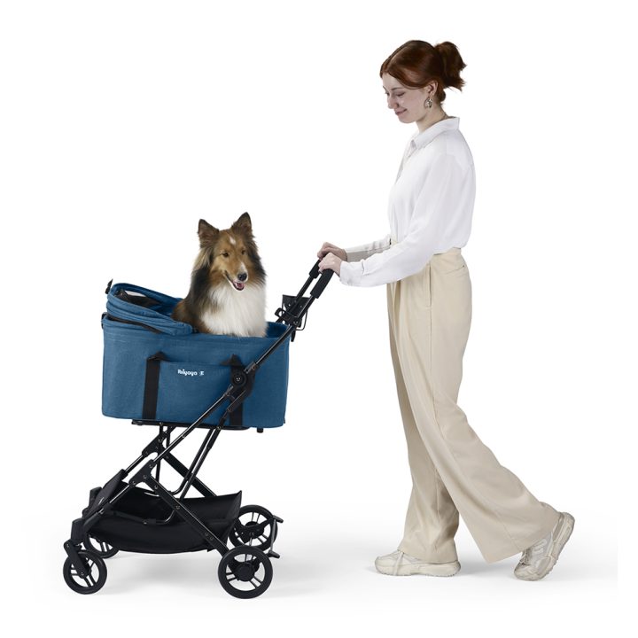 ibiyaya® Essential – Travois Tri-fold Pet Travel System XL, Pet Stroller with Detachable Carrier