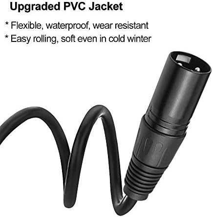 10ft / 3.04m DMX Cable, 4 Packs 3 Pin DMX Cables DMX Wires, DMX512 XLR Male to Female Stage Light Signal Cable with Metal Connectors, Connection for Stage & DJ Lighting fixtures